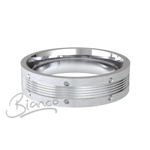 Patterned Designer White Gold Wedding Ring - Vicino